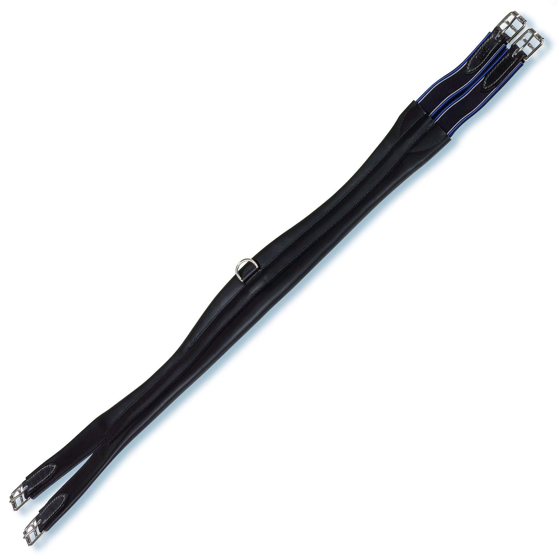 Leather girth long with one elastic end