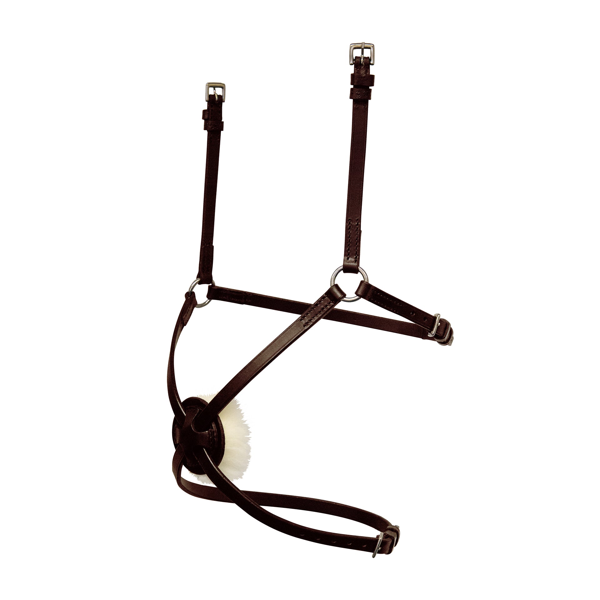 Bride Filet Simple (Snaffle) à Double Bande De Nez - Cuir Souple Havane Bride Filet Simple (Snaffle) à Double Bande De Nez - Cuir Souple Havane