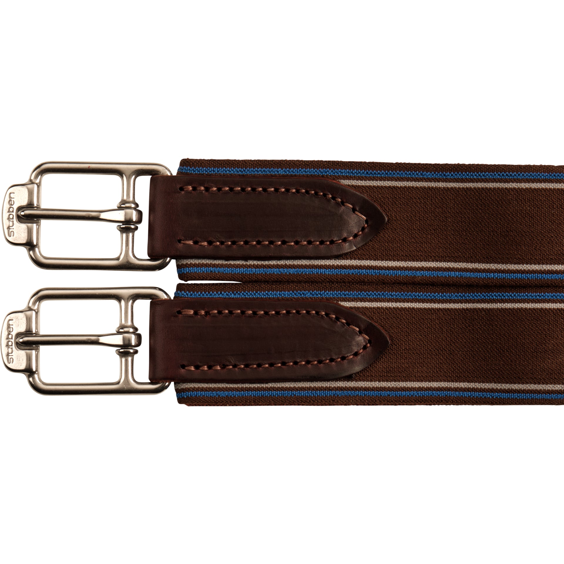 Leather girth long Overlay with both elastic ends