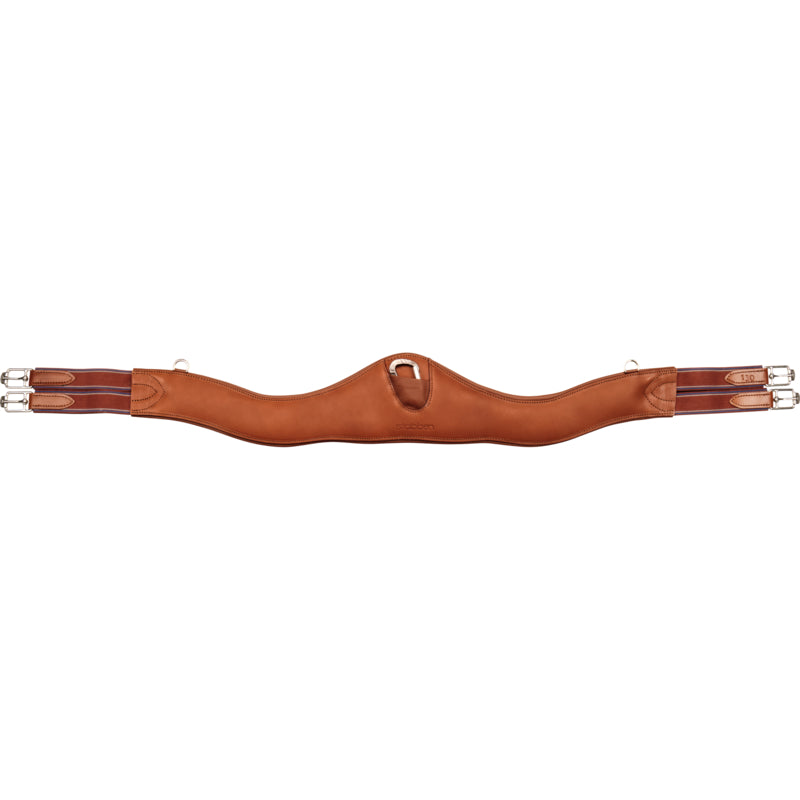 Leather girth Contour with elastic ends