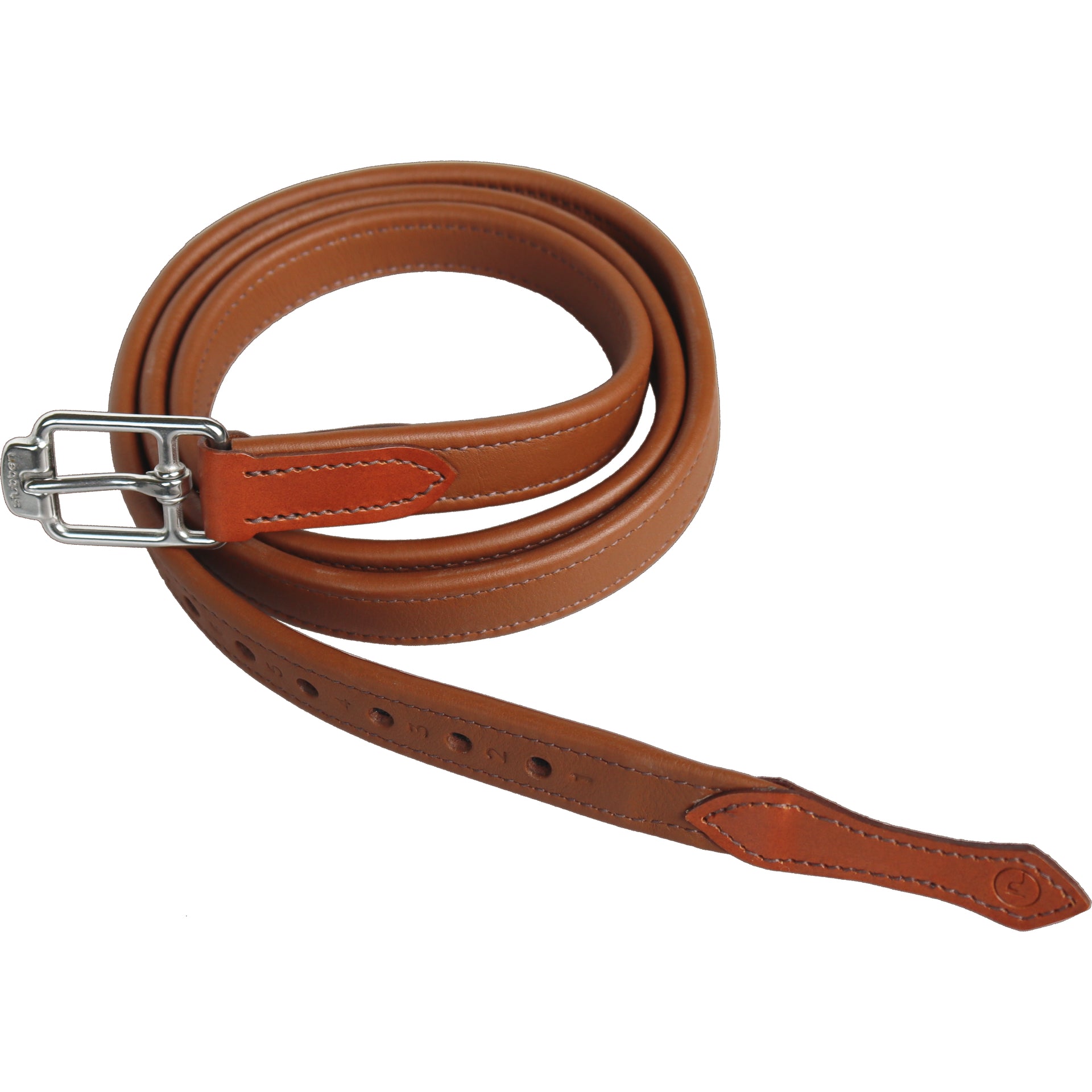 stbben tobacco Stubben AKA Leather Chest Strap Elastic rings Tobacco Equi-Soft Girth - Stbben