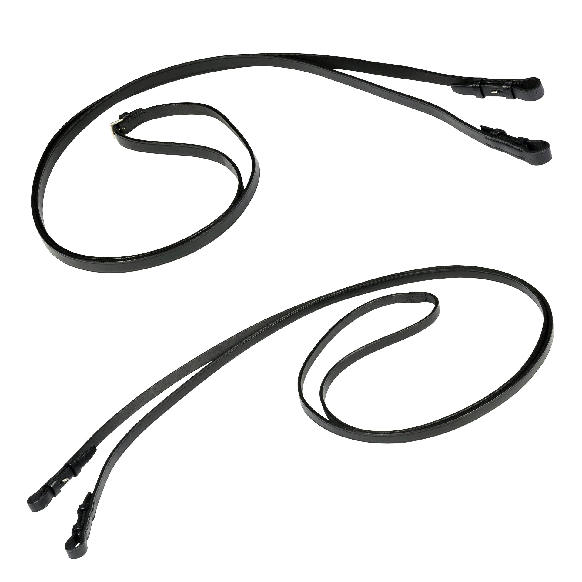 Curb reins, leather set, flat, narrow