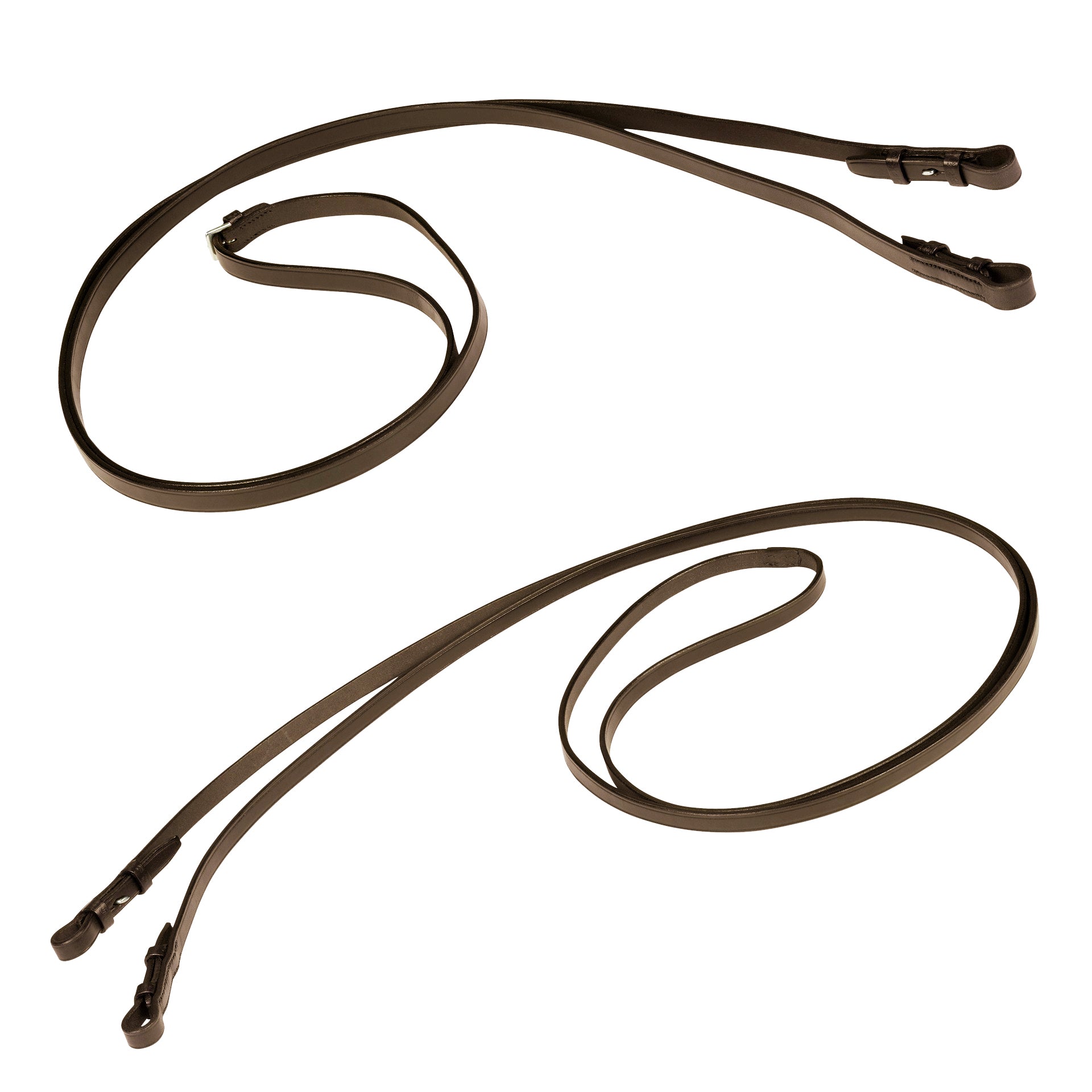 Curb reins, leather set, flat, narrow