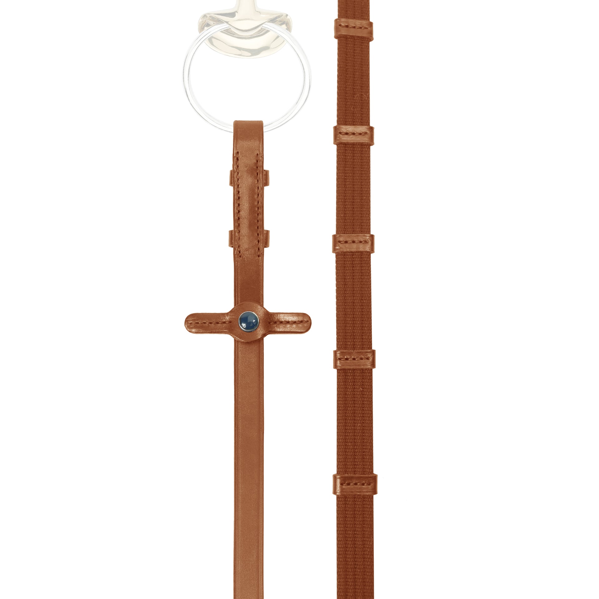 Web reins narrow with 9 leather stops and hooks