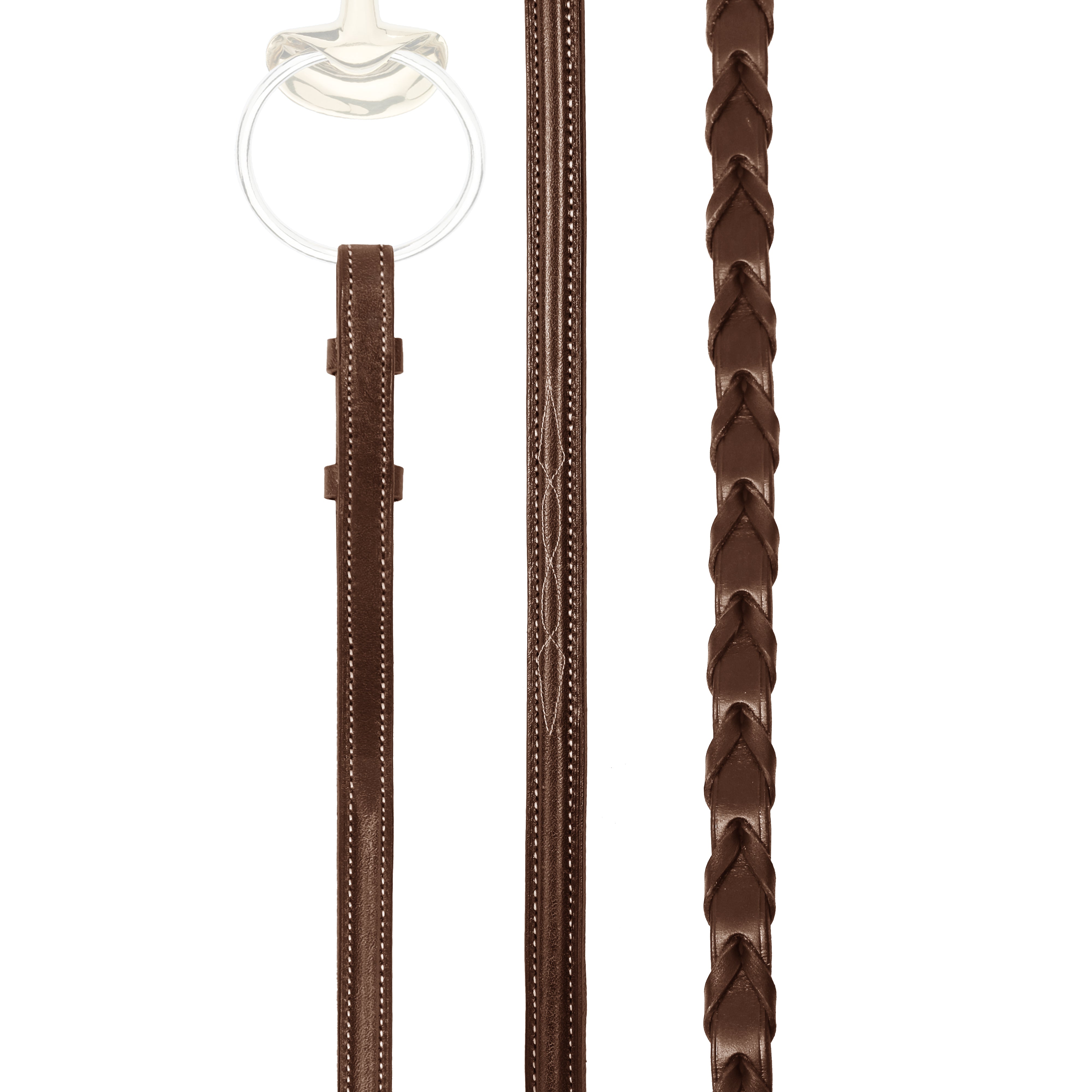 Leather reins plaited