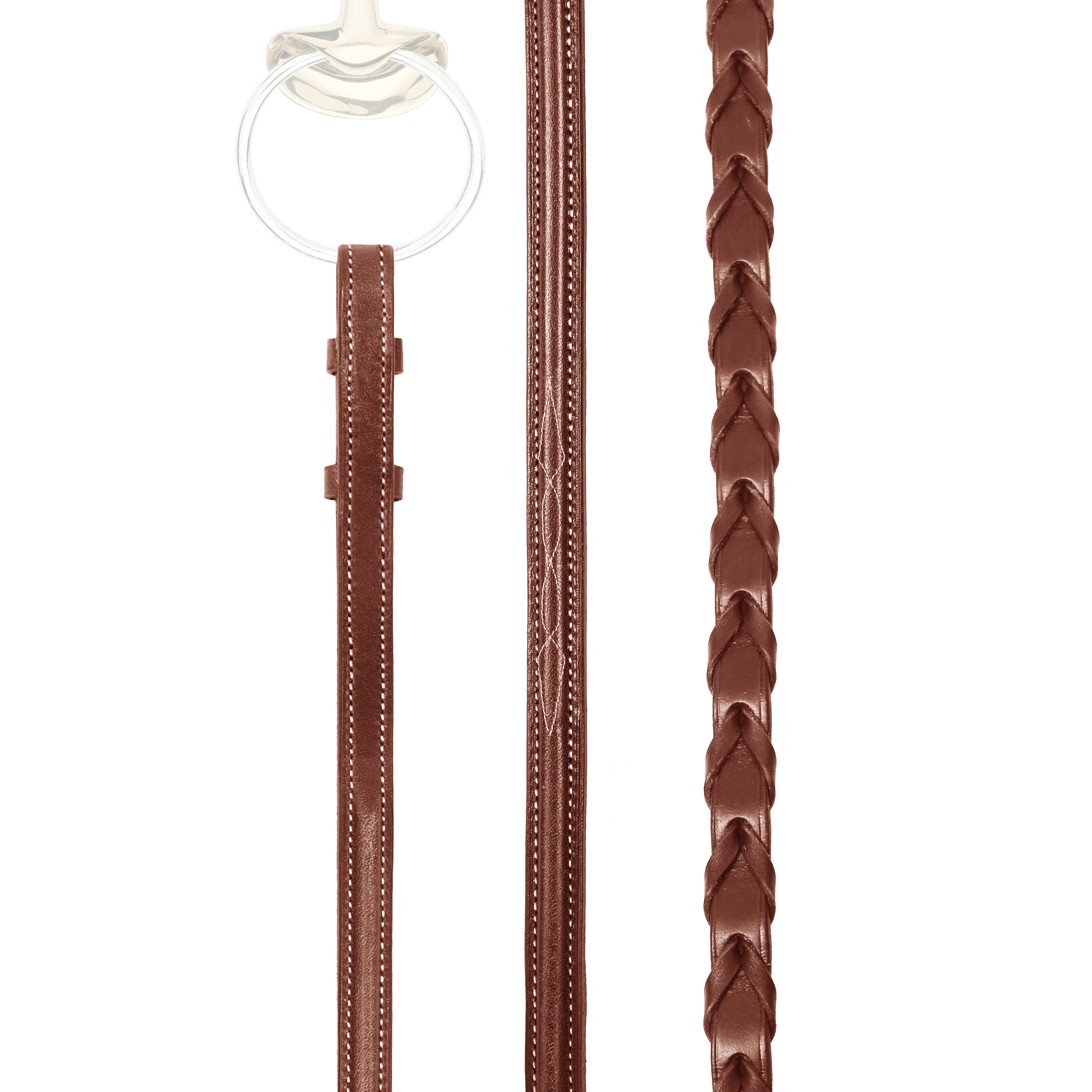 Leather reins plaited