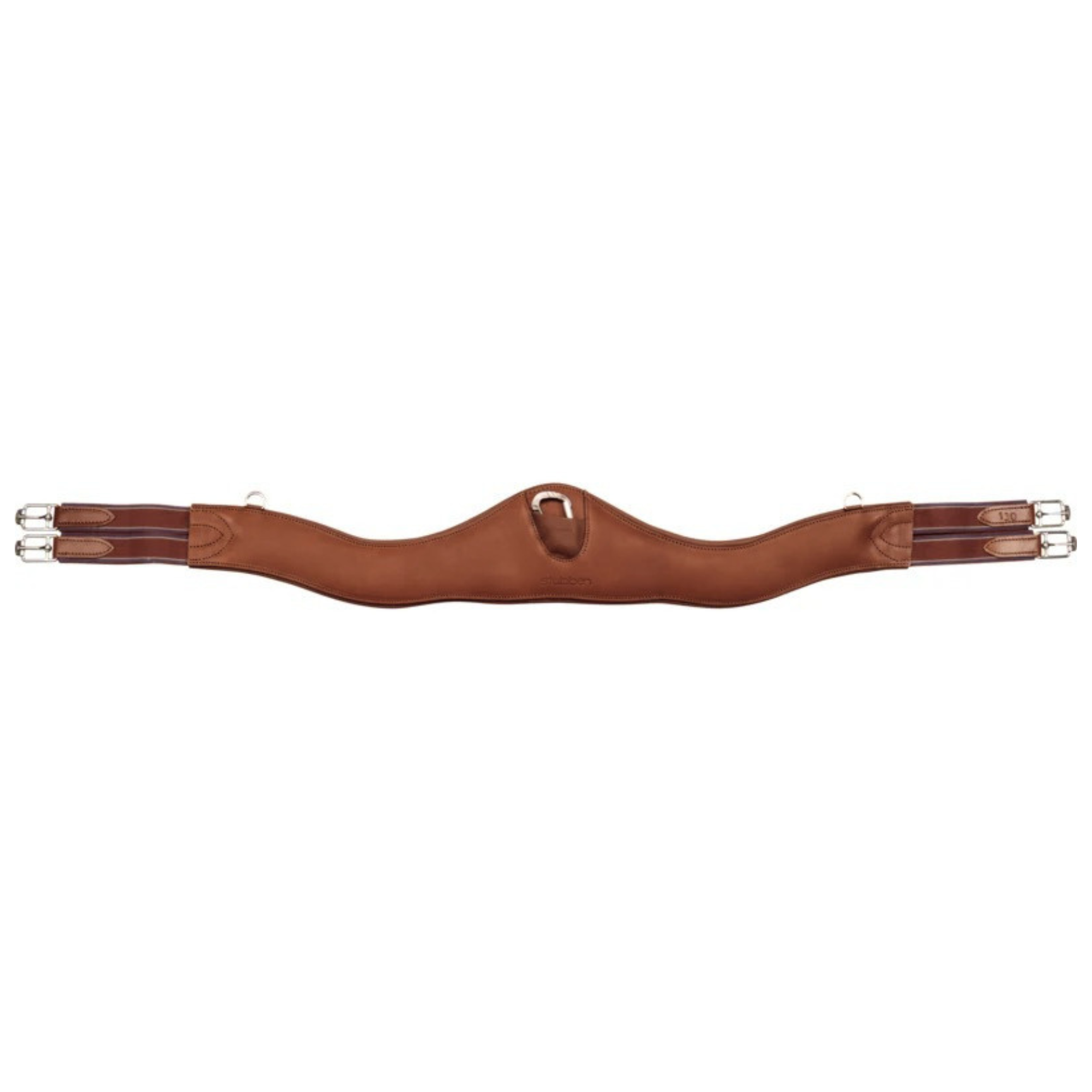 Leather girth Contour with elastic ends