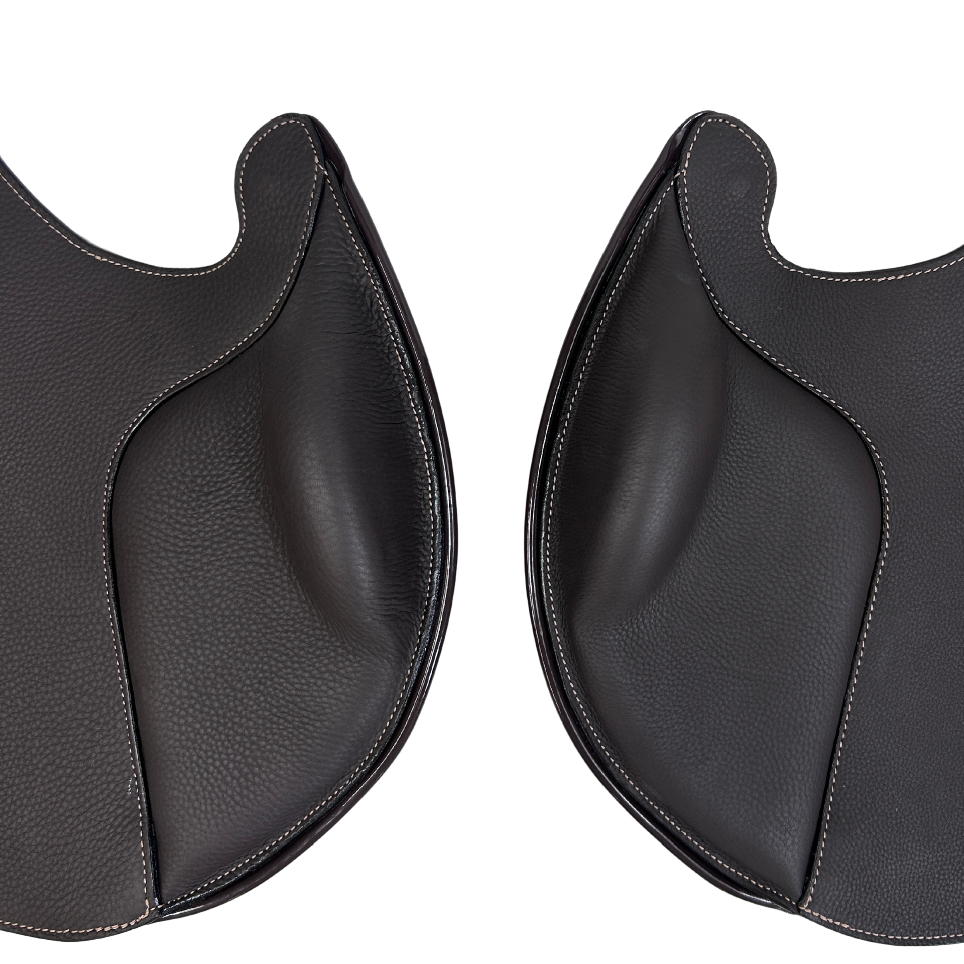 Sattelblatt Springen für REV Sattel Ebony/ Lack Ebony/ weiße Nähte