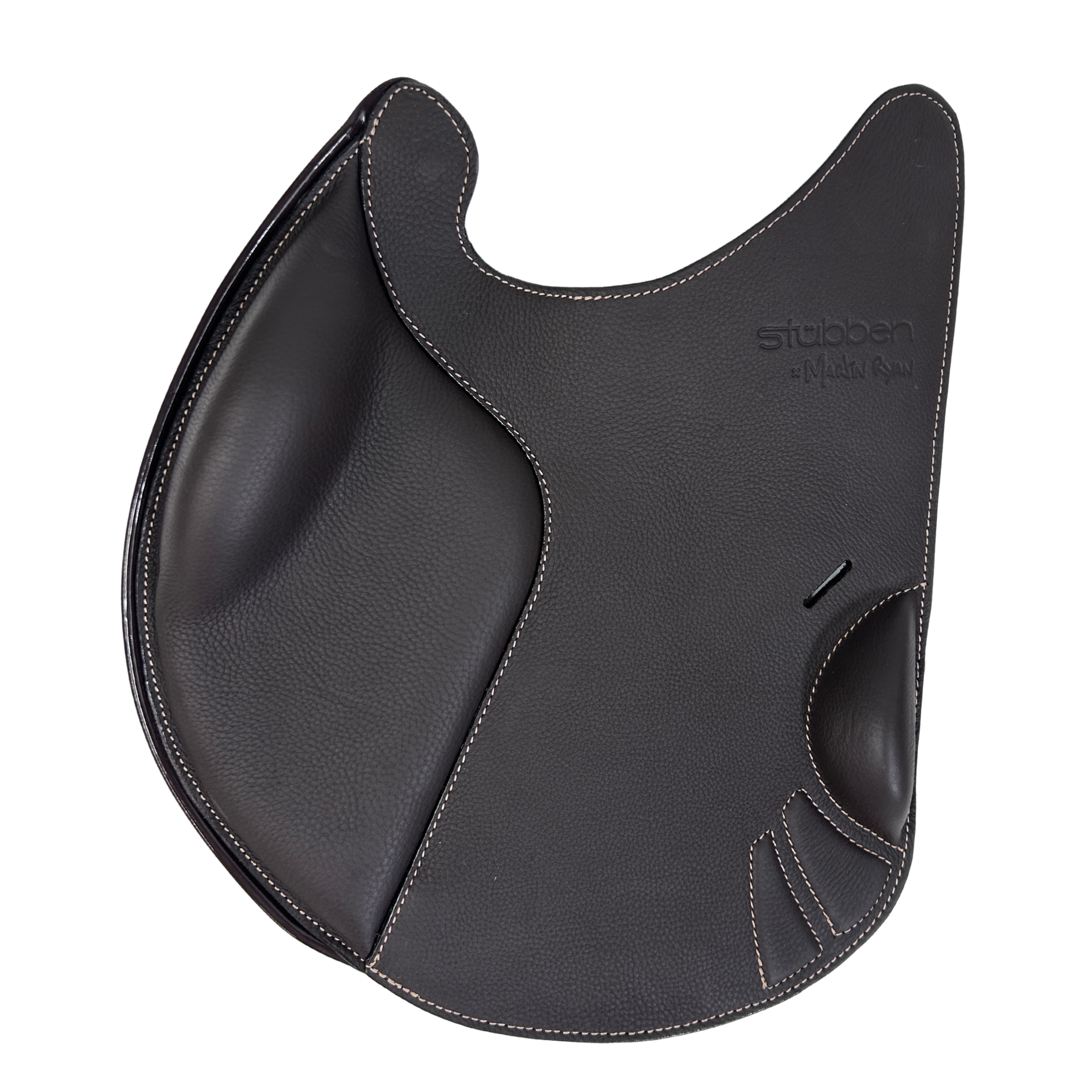 Saddle flap Jumping for REV saddle ebony/ patent ebony/white stitching