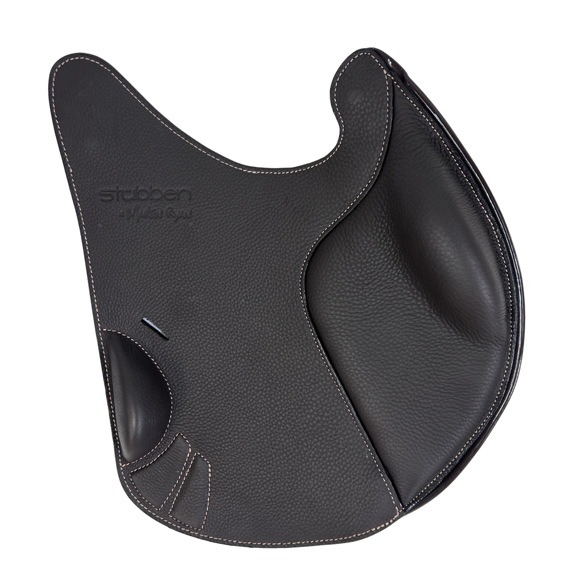 Saddle flap Jumping for REV saddle ebony/ patent ebony/white stitching
