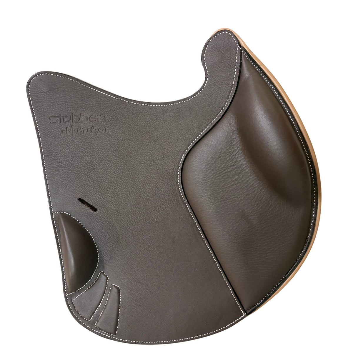 Sattelblatt Springen für REV Sattel Ebony/ Taupe/ Weiße Nähte