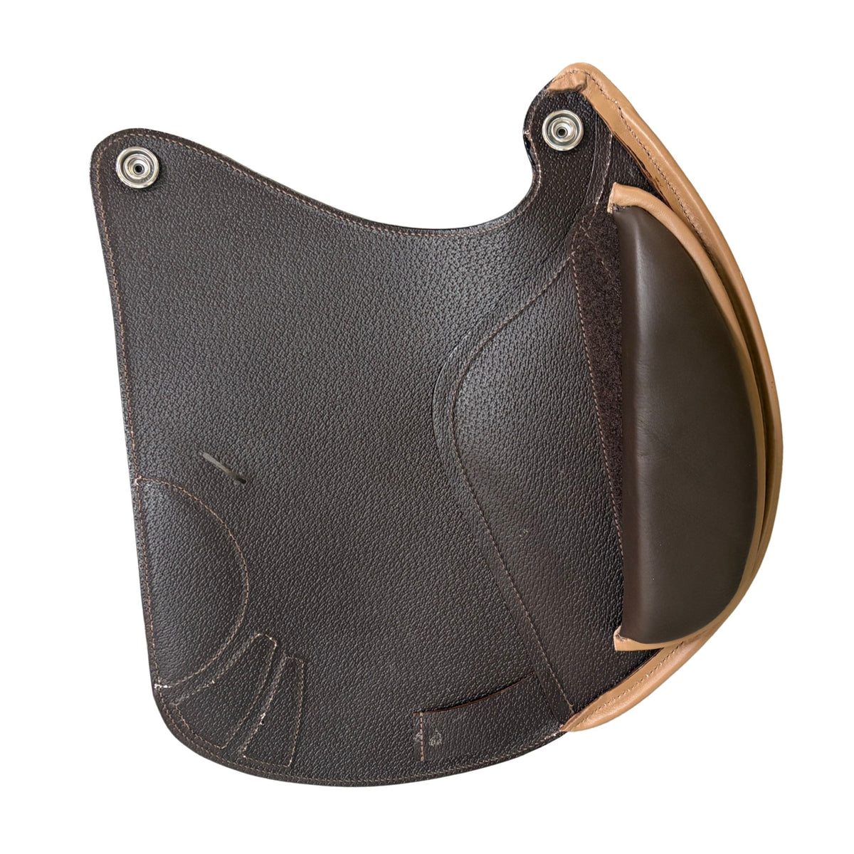 Sattelblatt Springen für REV Sattel Ebony/ Taupe/ Weiße Nähte