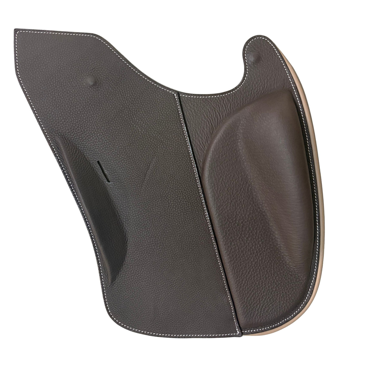 Saddle flap Trekking for REV saddle Ebony/taupe/ white stitching